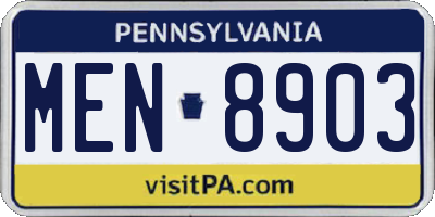 PA license plate MEN8903
