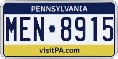 PA license plate MEN8915