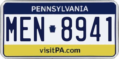 PA license plate MEN8941
