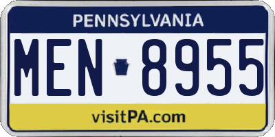 PA license plate MEN8955