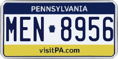 PA license plate MEN8956