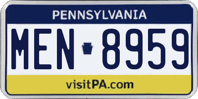 PA license plate MEN8959