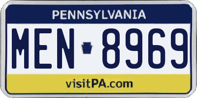 PA license plate MEN8969