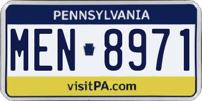 PA license plate MEN8971