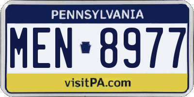PA license plate MEN8977