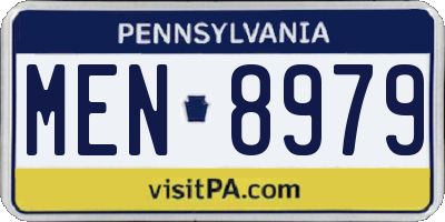 PA license plate MEN8979