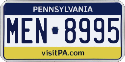 PA license plate MEN8995