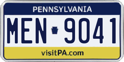 PA license plate MEN9041