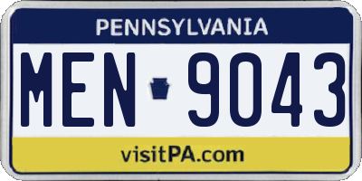 PA license plate MEN9043