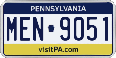 PA license plate MEN9051
