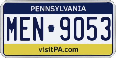 PA license plate MEN9053