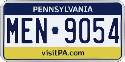 PA license plate MEN9054