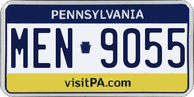 PA license plate MEN9055