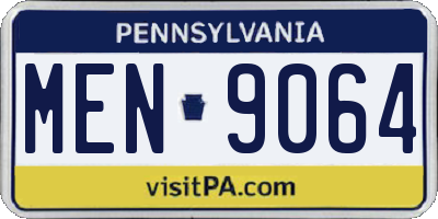 PA license plate MEN9064