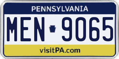 PA license plate MEN9065