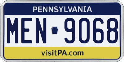 PA license plate MEN9068