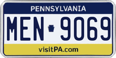 PA license plate MEN9069