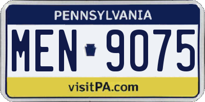 PA license plate MEN9075