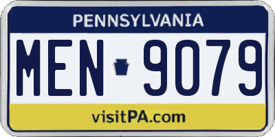 PA license plate MEN9079