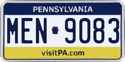 PA license plate MEN9083