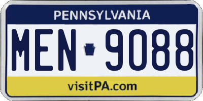PA license plate MEN9088