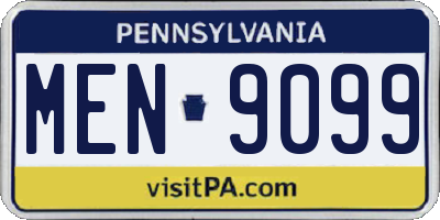 PA license plate MEN9099