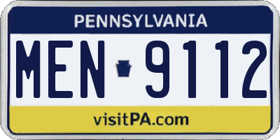 PA license plate MEN9112