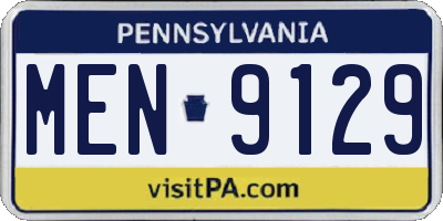 PA license plate MEN9129