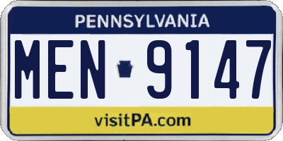 PA license plate MEN9147