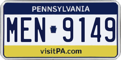 PA license plate MEN9149