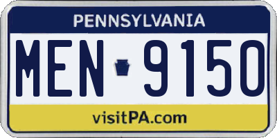 PA license plate MEN9150
