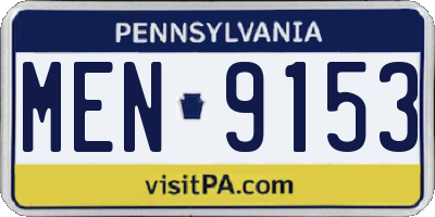 PA license plate MEN9153