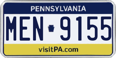 PA license plate MEN9155