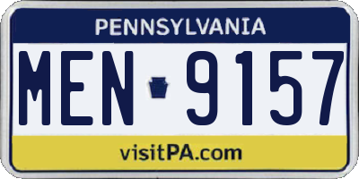 PA license plate MEN9157