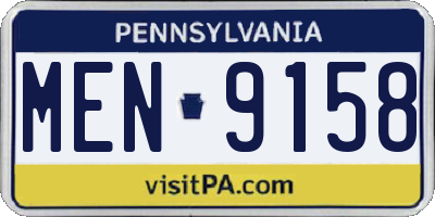 PA license plate MEN9158