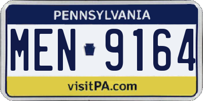 PA license plate MEN9164