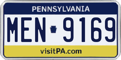 PA license plate MEN9169