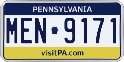 PA license plate MEN9171