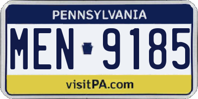 PA license plate MEN9185