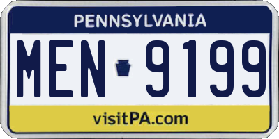 PA license plate MEN9199