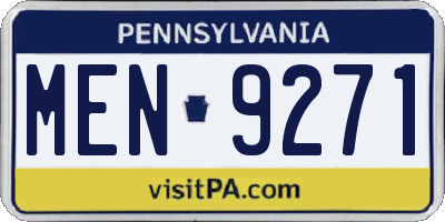 PA license plate MEN9271