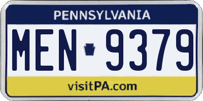 PA license plate MEN9379