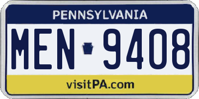 PA license plate MEN9408