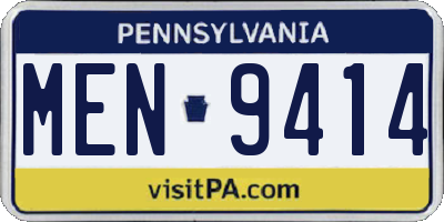 PA license plate MEN9414