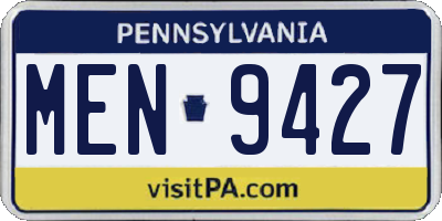 PA license plate MEN9427