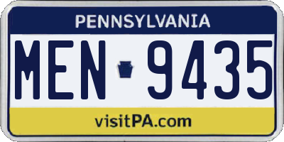 PA license plate MEN9435