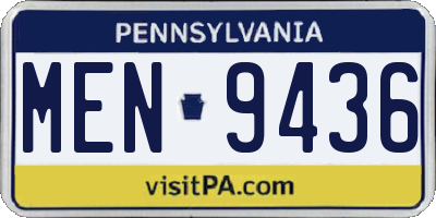PA license plate MEN9436
