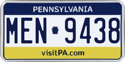 PA license plate MEN9438