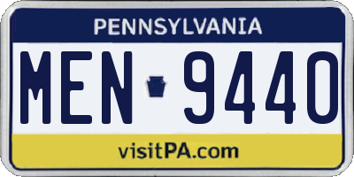 PA license plate MEN9440