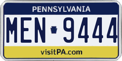 PA license plate MEN9444